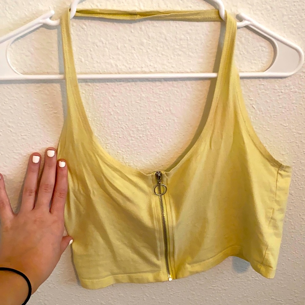Cropped zip up tank